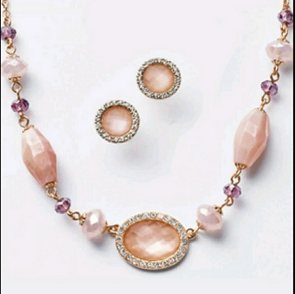 Avon Jewelry - Misty Pink Necklace and Earring Set